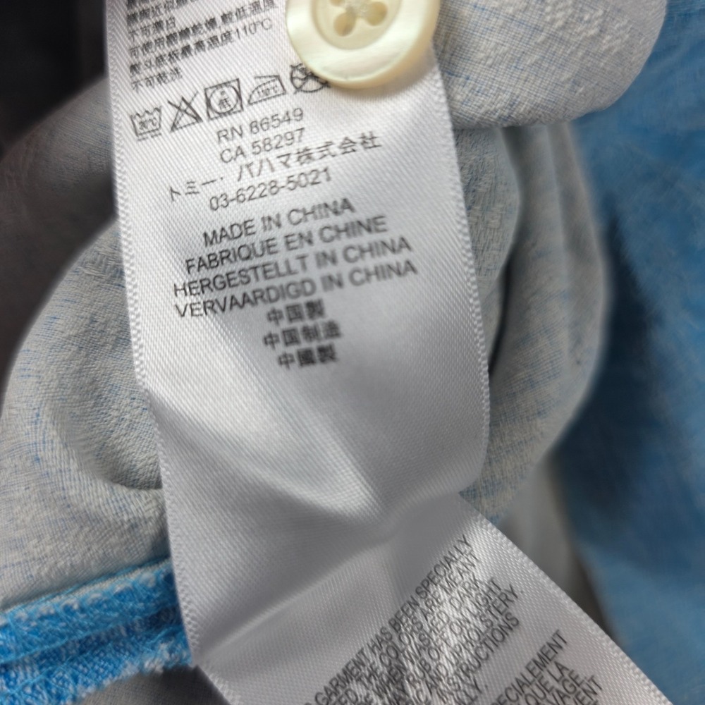 Tommy Bahama Shirt Mens XXL Blue Silk Tropical Logo Button-Up Hawaiian Tropical - Picture 6 of 9